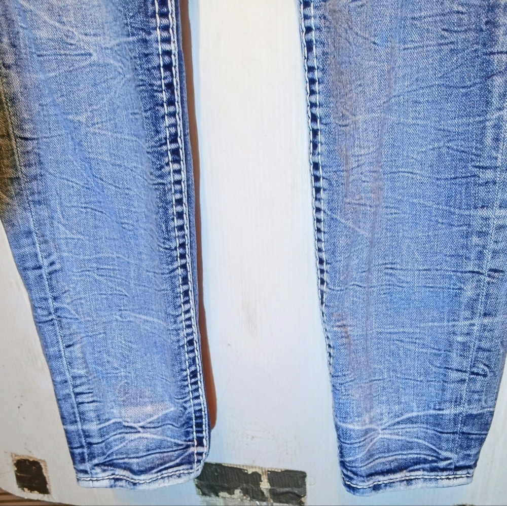 Rock revival jeans size 27 women's mid rise-skinny Beet Red - Picture 5 of 7
